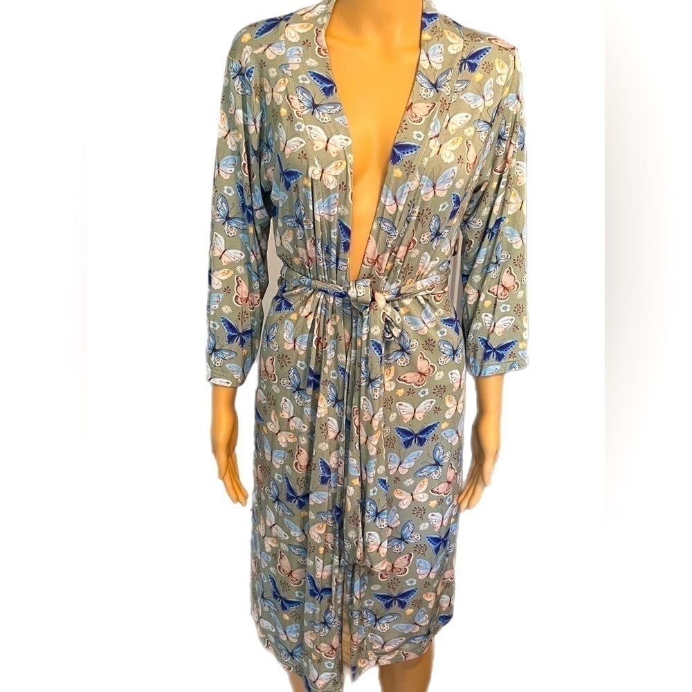 Host Pick 🎉🎉Lucy Posh Peanut Maternity & after robe green blue butterfly L